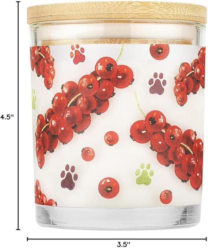 One Fur All Pet House Candle 2 Pack - Plant-Based/Soy Candle - Clean Burning Scented Candles, Long Lasting Pet Odor Candle for Home - Red Currant