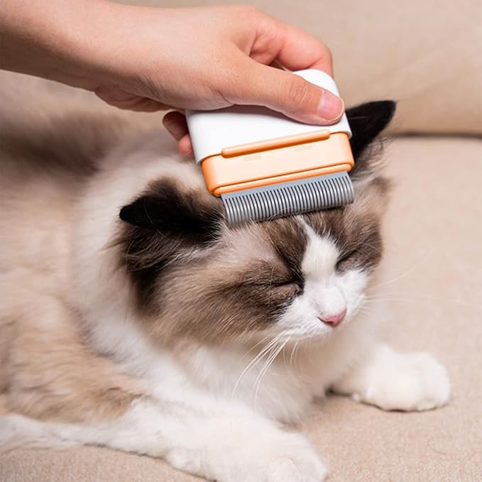 Cat Comb, Dog Massage Removal Brush for Deshedding Grooming Comb, Portable Cat Brush for Short Long Haired Cats Dogs Puppy Kitten Rabbit, Remove Matted Tangled Fur Loose Hair
