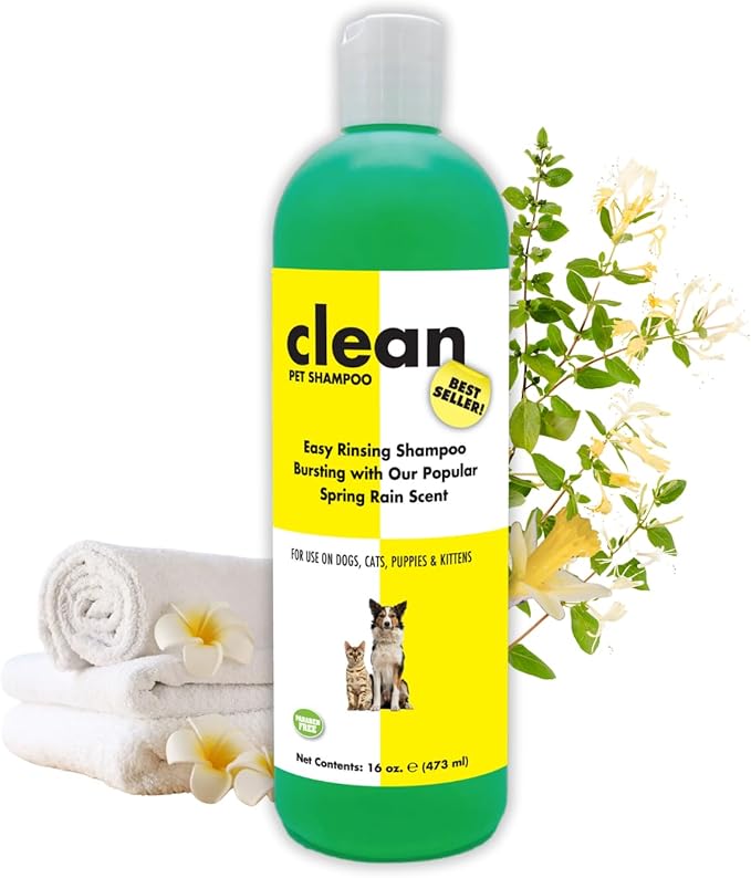 Clean Shampoo for Dogs and Cats with Great Long Lasting Scent 16 oz. | Cruelty-Free | Paraben-Free | Biodegradable and Non-Toxic | Made in USA
