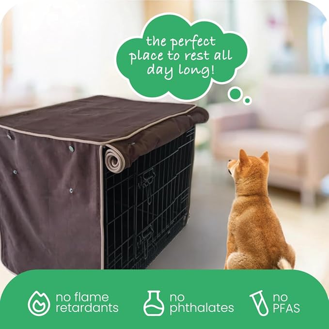 Molly Mutt Landslide Dog Crate Cover, 100% Cotton Canvas Cover with 2 Roll-Up Panels, Ideal for Dog or Cat Crate, Durable, Washable, and Free of Harmful Chemicals, 36" x 24" x 27"