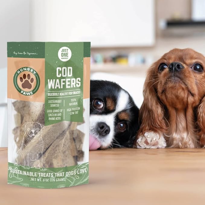 Cod Fish Wafer Dog Training Treats - The Perfect Single Ingredient Omega-3 Rich Snack Dog Food for a Healthy and Active Lifestyle