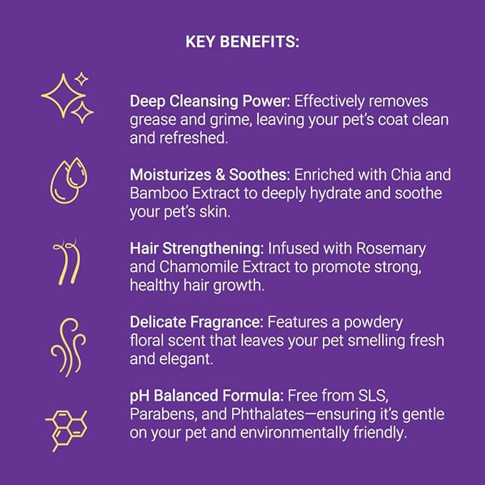 iGroom Darling Moisturizing Dog Shampoo, Removes Greasy Build-up & Grime, Soothing Dog Shampoo, Improves Hair Health pH Balanced, Scent dog shampoo, Made in USA, 16oz