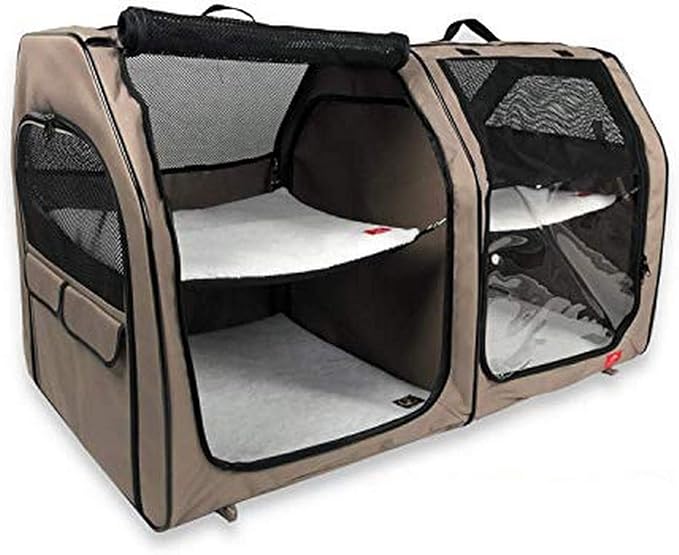 Cat Show House Portable Dog Kennel (Shelter) Red/Cream/Tan