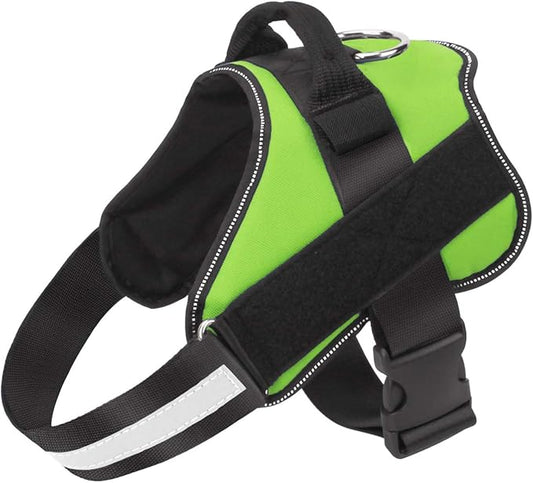 Bolux Dog Harness, No-Pull Reflective Dog Vest, Breathable Adjustable Pet Harness with Handle for Outdoor Walking - No More Pulling, Tugging or Choking (Green, L)