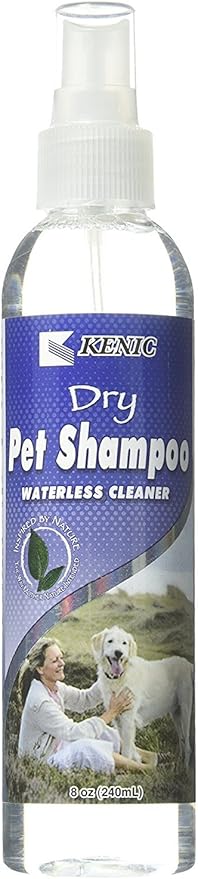 Kenic Refreshing Apple-Scented Dry Pet Shampoo Spray Cleanser for Dogs, Cats, Ferrets & Rabbits