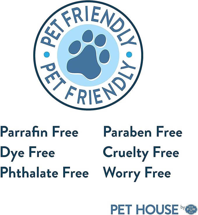 One Fur All Pet House Candle Plant-Based/Soy Candle - Clean Burning Scented Candles, Long Lasting Pet Odor Candle for Home - Moonlight