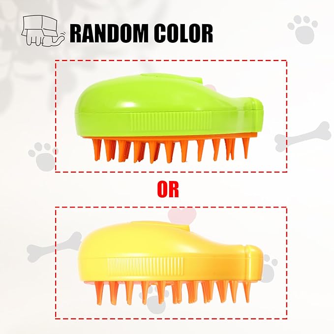 Cat Steam Brush for Dogs and Cats - Defur Comb With Water Spritz for Shedding ALD-001-CO (Random Color-Green or Yellow)