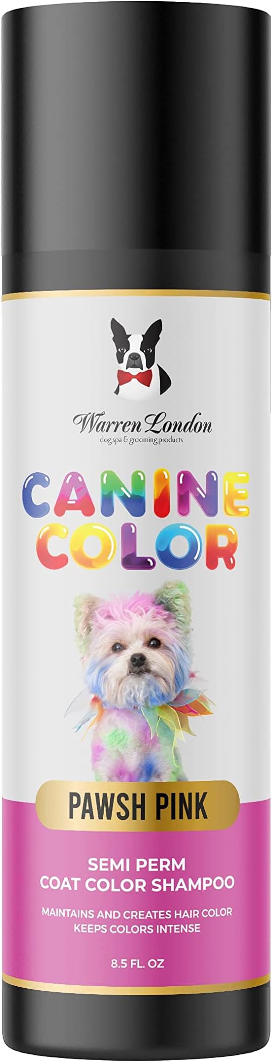 Canine Color Semi Perm Coat Color Shampoo for Dogs by Warren London | A Longer Lasting Option to Dog Hair Dye Temporary Coloring | Wash-in Pet Safe Dye for Dogs, Horses, Rabbits! Pawsh Pink