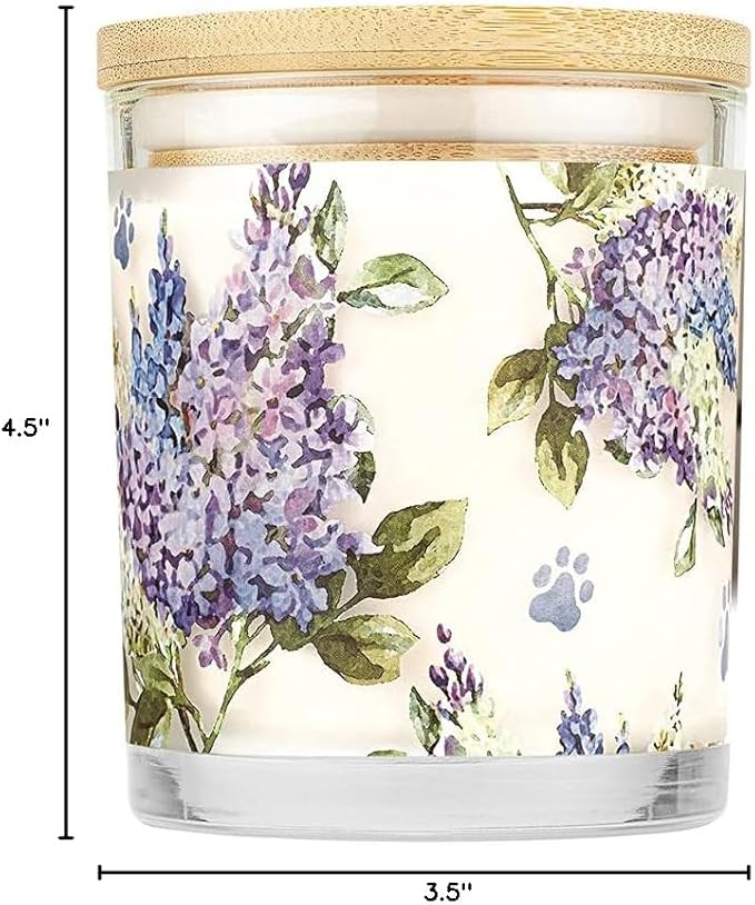 One Fur All Pet House Candle 2 Pack - Plant-Based/Soy - Long Lasting, Clean Burning Pet Odor Candle - Lilac Garden