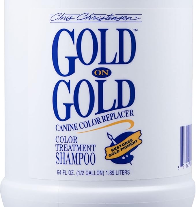 Chris Christensen Gold on Gold Color Treatment Dog Shampoo, Groom Like a Professional, Restore Gold Pigment, Not a Dye, Made in The USA, 64 oz