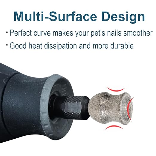 Dog Nail Grinder Bits for Dremel - Diamond Dremel Dog Nail Grinder Attachment - 1/8" Dog Nail Dremel Bits, Safe and Painless Dog Nail Grooming Tools (D