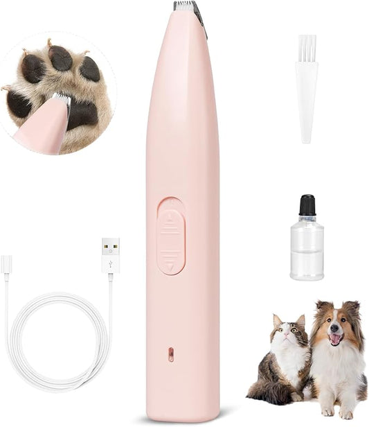 Dog Clippers for Grooming, Dog Paw Trimmer, Pet Paw Trimmer, Mini Trimmer for Dogs, Rechargeable, Low Noise for Trimming Dog Cat Hair Around Paws, Eyes, Ears, Face, Rump (Pink)