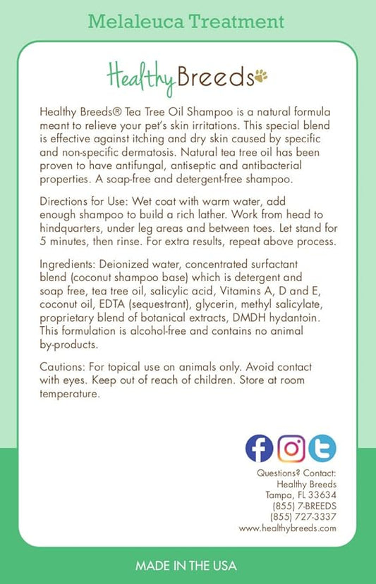 Healthy Breeds Labrador Retriever Tea Tree Oil Shampoo – Formulated for Dry, Irritated Skin – Reduce Dandruff – Wintergreen Scent – 8 oz