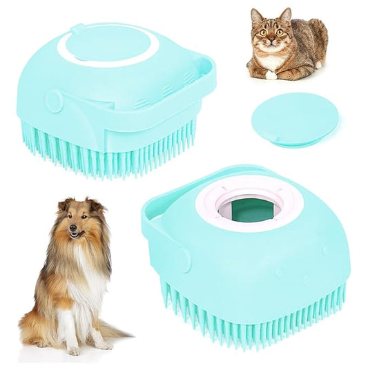 Bath Brush Silicone, Massage Soft Brush Dog Cats, Pet Massage Brush Bubble Body Wash Brush-blue