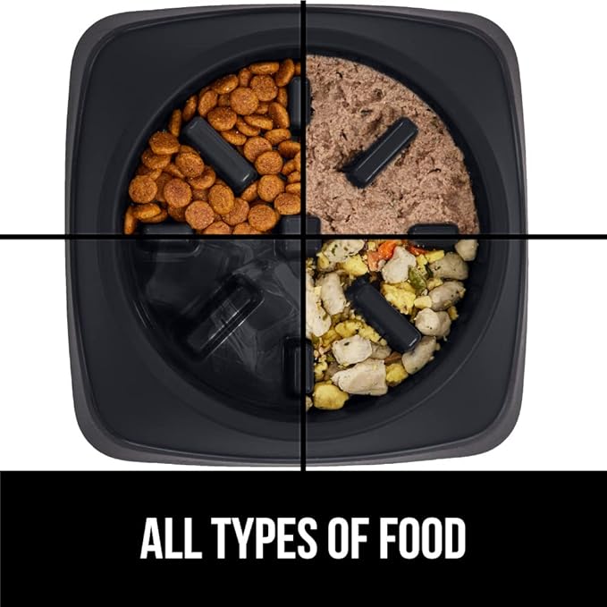 Gorilla Grip Slow Feeder Dog and Cat Bowls, Interactive Puzzle Toy for Dogs and Cats Food Training, Keeps Pets Busy and Prevents Puppy Overeating, Large, Small Breeds, 100% BPA Free, 4 Cup Black