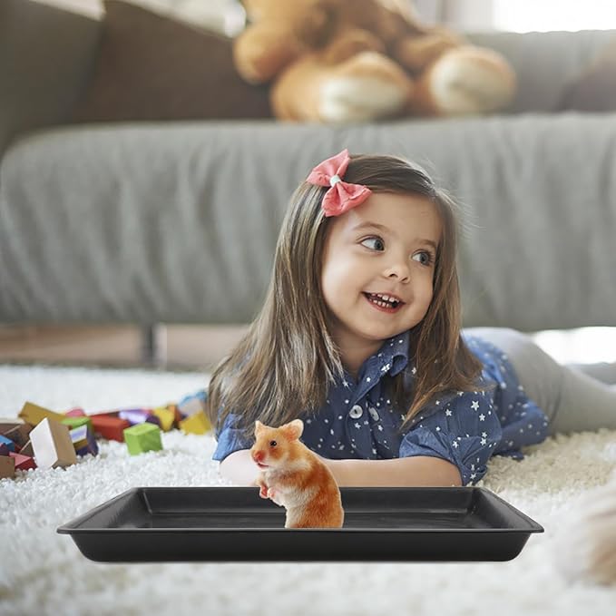 Garneck Replacement Dog Crate Tray Pan - Durable Black Plastic Tray for 43 x 32.5cm Dog Crates - Ideal for Dogs Cats and Small Pets Like Rabbits and Ferrets and Easy to Clean