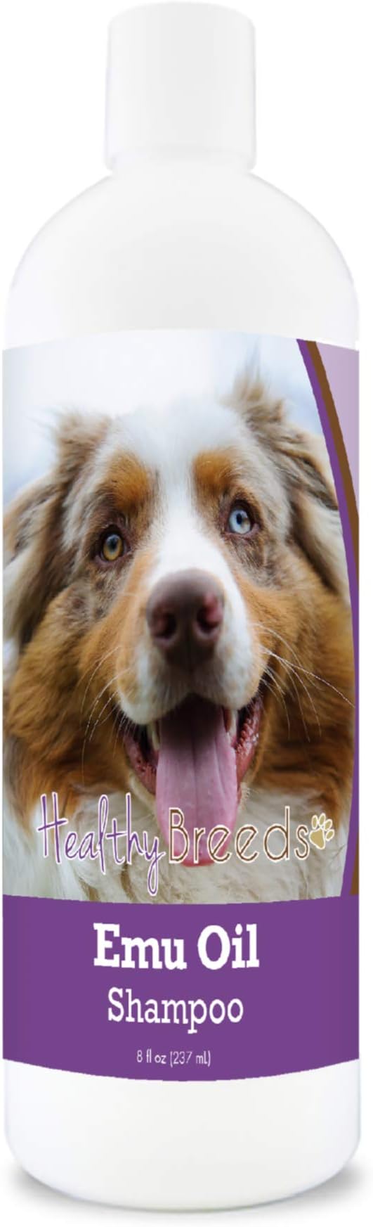 Healthy Breeds Australian Shepherd Emu Oil Shampoo - Gentle Cleanser That Provides Soothing Relief of Inflammation While Restoring Moisture Balance - Fruity Scent - 8 oz