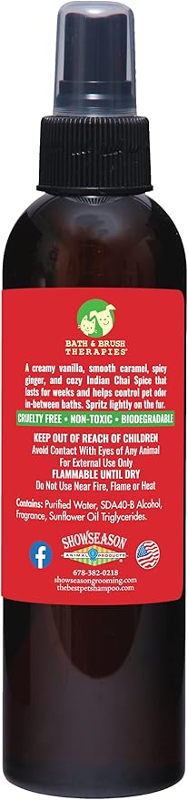 Bath & Brush Therapies Holiday Hug Pet Cologne 4.5 oz | Cruelty-Free | Odor Eliminator | Biodegradable and Non-Toxic | Made In The USA
