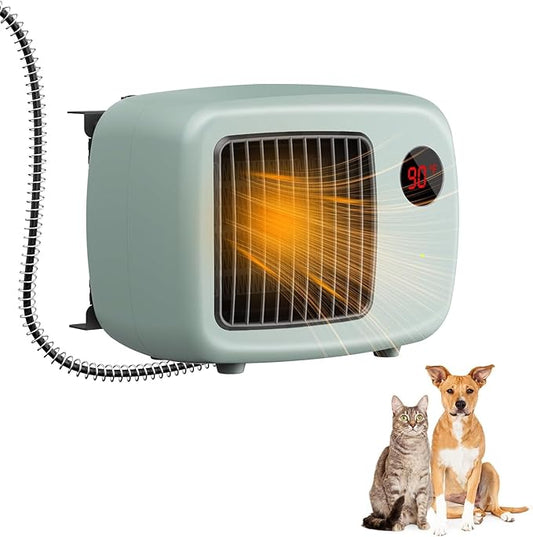Dog House Heater for Outdoor & Indoor Use - 600W/300W Safe & Efficient Heating for Pet Houses, Chicken Coops, Rabbit Hutches - Wall-Mounted Design with Overheat Protection & Anti-Chew Cord (grey)