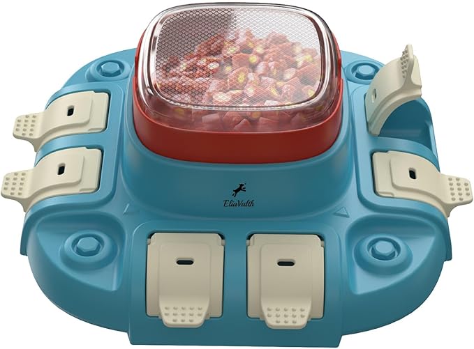 Dog Scratch Board, 3-in-1 Puzzle Toy & Dog Nail File, Enrichment Toys with Treat Dispenser, Scratch Pad for Nails with 8 Sandpapers & Anti-Slip Mat for All Floors, Blue