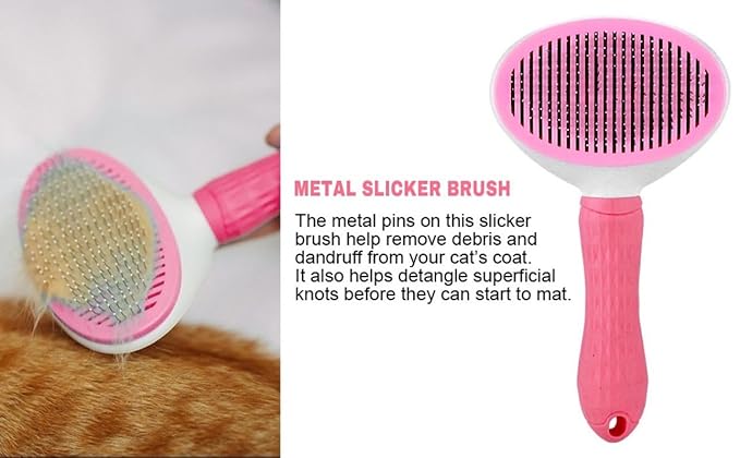 6-Piece Pink Grooming Brush dogs & Cat, Dog hair brush for Grooming small dogs, Puppy Brush for Small Dogs, Includes Bunny Nail Clippers with Case Pink, Easy to Transpor