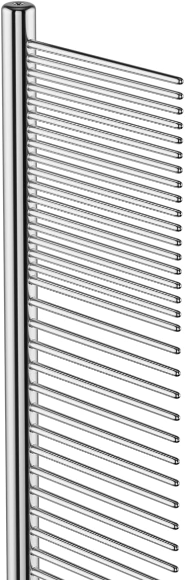 Andis 68545 Stainless-Steel Comb for Knots, Mats & Loose Hair Removal - Effective Dematting Tool Comfortable, Lightweight, Portable & Safe for Dogs, Cats & Pets – Silver, 10-Inch