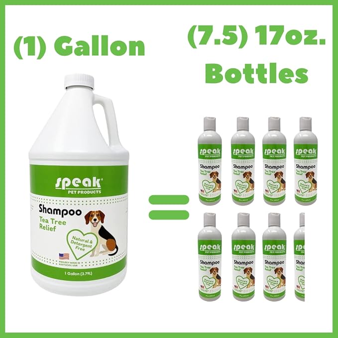 Natural Dog Shampoo with Pump, Tea Tree Relief, 1 Gallon