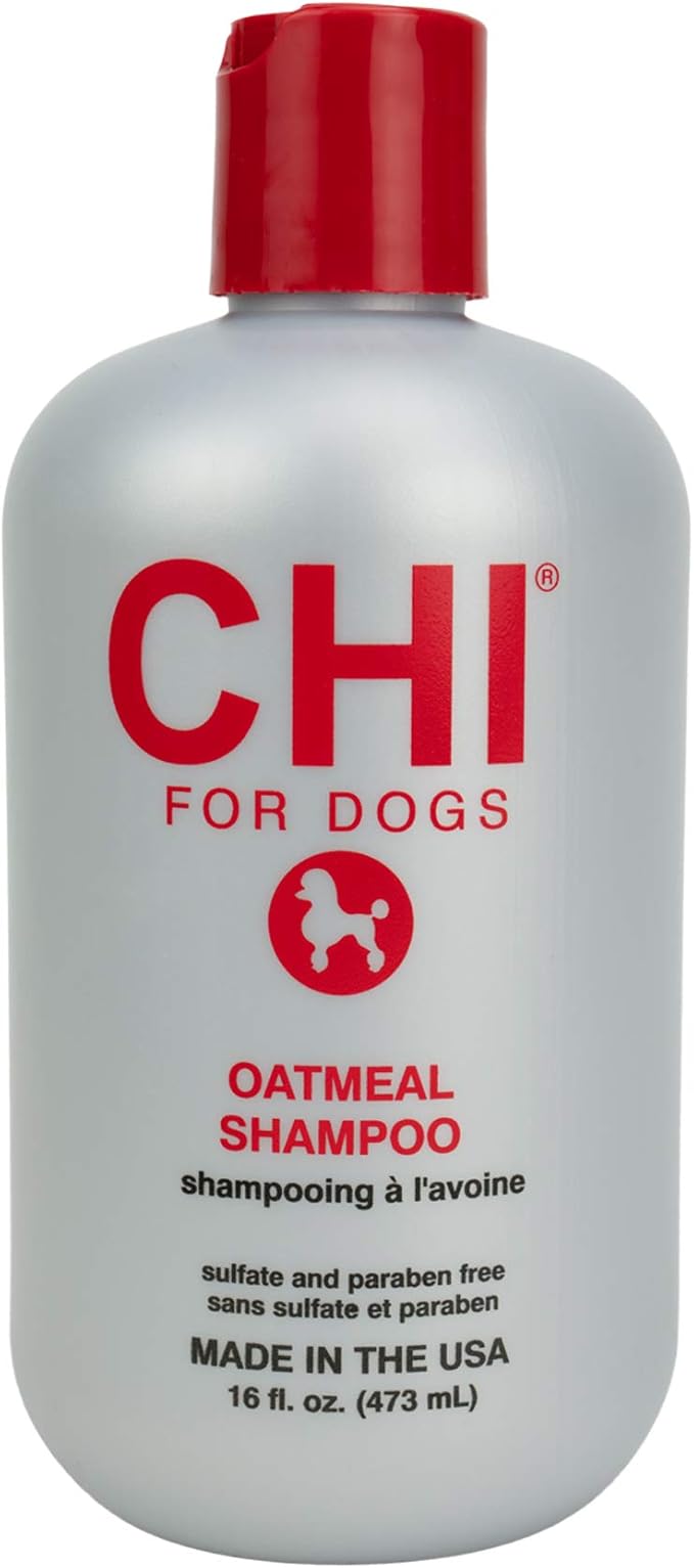 CHI For Dogs Oatmeal Shampoo for Dogs, 16 oz Best Oatmeal Dog Shampoo for Dogs with Dry Skin Sulfate & Paraben Free, pH Balanced for Dogs, Made In the USA