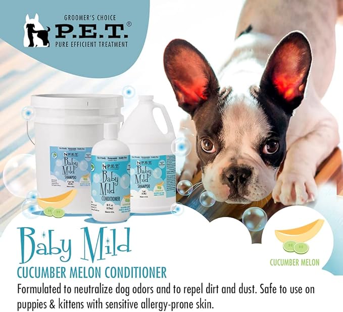 P.E.T. Pure Efficient Treatment Baby Mild - Cucumber Melon Conditioner for Puppies & Kittens - 16 Fl. Oz - Eco-Friendly, Paraben-Free