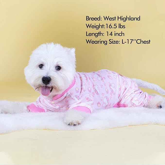 KYEESE Dog Pajamas Velvet Dog Pajamas Large Sized Dogs Soft Dogs Clothes Pjs with Pink Unicorn Pattern Stretchy Pet Jammies Coat Comfy Pet Onesie Costume, 3X-Large