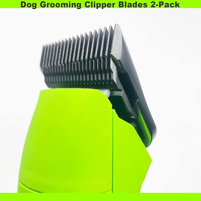 Blade Dog Grooming Clipper Blades, Ceramic Blade & Stainless Steel Blade Long-Lasting Hardness & Sharp Edges，4FC 3/8''-9.5mm (2Pcs)