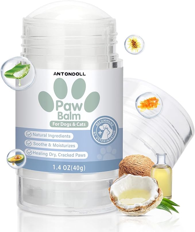Dog Paw Pad Balm - Natural Lick Safe Cat Dog Paw Balm Soother & Moisturizer for Cracked Dry & Damaged Paws, Nose & Elbows,Dog Nose Balm, Snout Soother for Dogs
