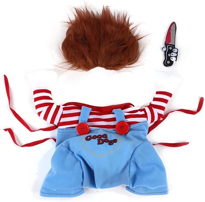 Pet Deadly Doll Dog Costume, Cosplay Halloween Christmas Funny Clothes Party Costume for Small Medium and Large Dogs (Small)