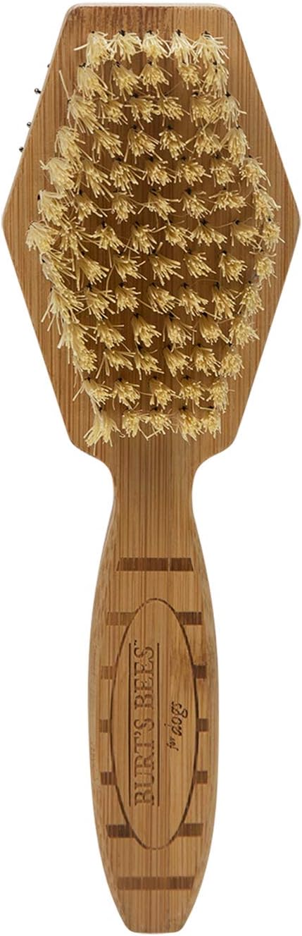 Burt's Bees for Pets Double Sided Pin & Hemp Bristle Dog Brush | Best All-Purpose Dog Brush to Reduce Shedding | for Long & Short Haired Large Dogs, Bamboo