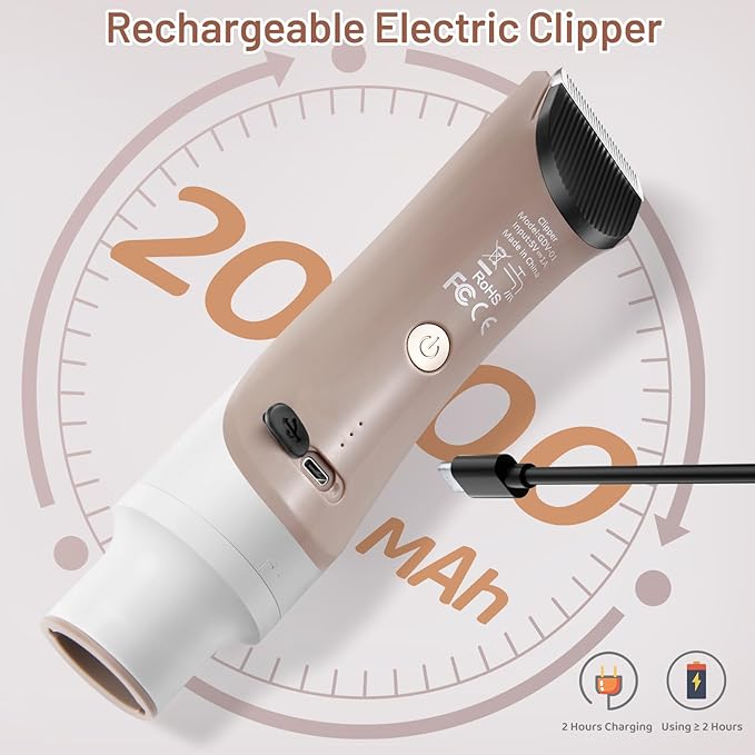 3.2L Dog Grooming Kit & Vacuum Suction, 3 Level Pet Hair Vacuum Groomer with Clippers for Thick Coats, 6 Shedding Grooming Tools for Dogs Cats