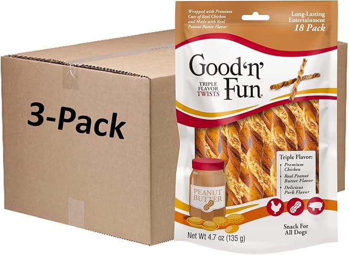 Good ’n’ Fun Triple Flavor Twists, 18 Count (Pack of 3)