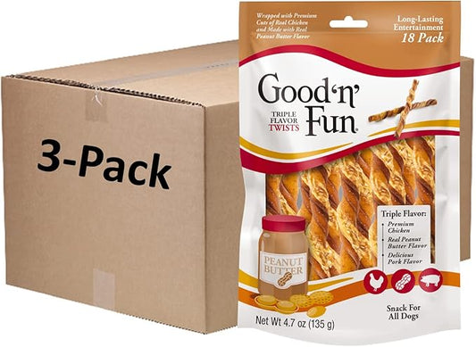 Good ’n’ Fun Triple Flavor Twists, 18 Count (Pack of 3)