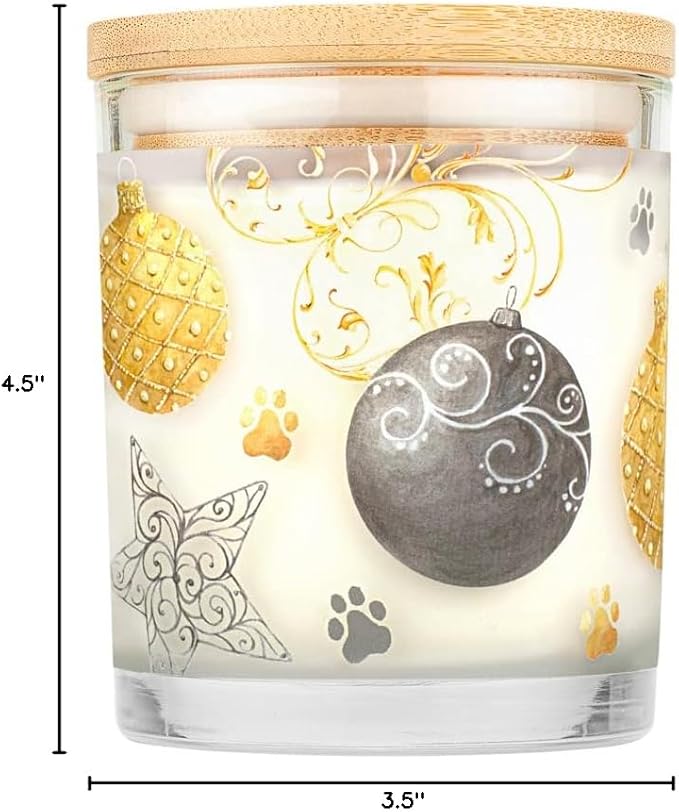 Pet House Candles for Pet Odor Natural, Plant-Based Soy Candle, Clean Burning, Long Lasting, Pet Friendly Candle for Home, Silver & Gold