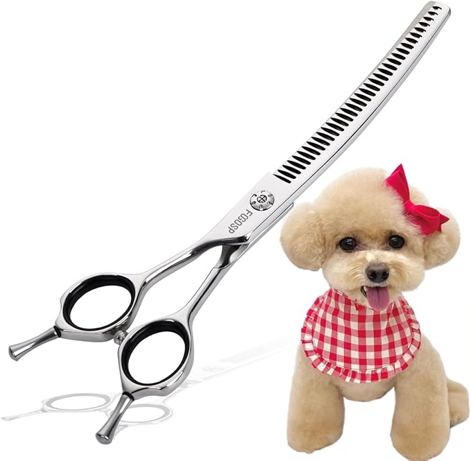 Left Handed Curved Chunker Shears 7 in Left Handed Dog Grooming Scissors for Professional Groomer