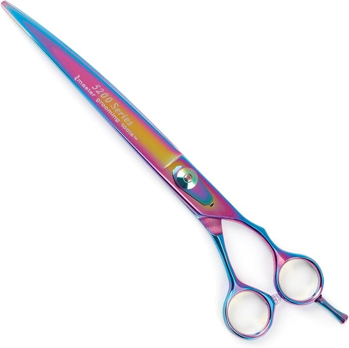 Master Grooming Tools 5200 Rainbow Series Shears — High-Performance Shears for Grooming Dogs - Curved, 8½"