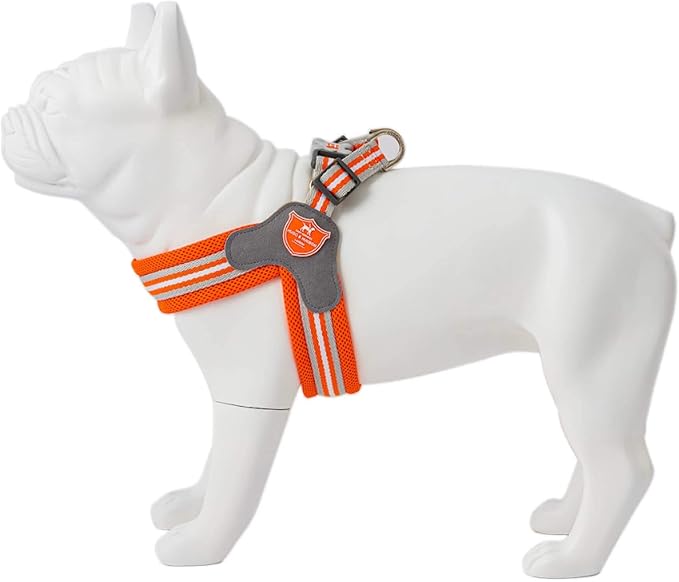 HUGO & HUDSON Easy Walk Dog Harness, Adjustable Quick Dry No-Pull Pet Harness, Orange, Size 9