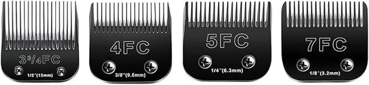 4PCS Dog Grooming Blades Compatible with Andis Dog Clippers Blades,Dog Clipper Blades Compatible with Oster A5,Wahl km10 Dog Clippers,Stainless-Steel Blade Sharp