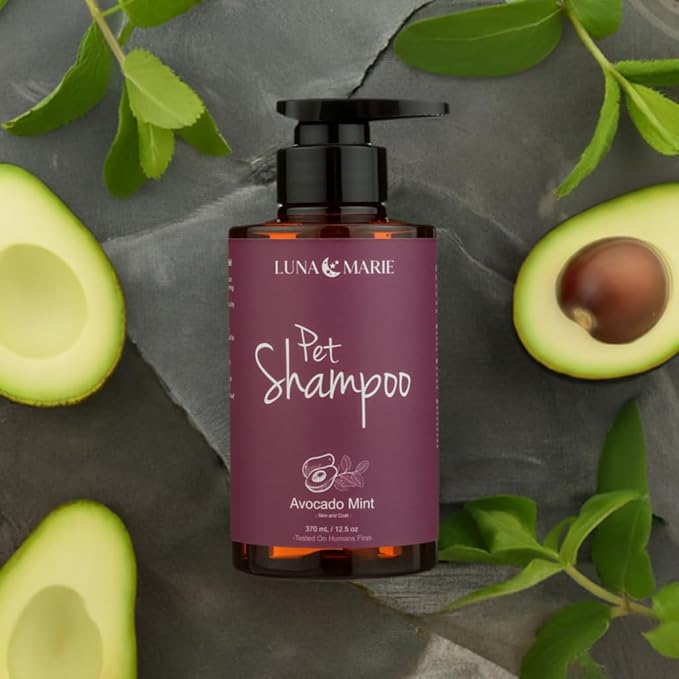 Avacado Mint Pet Shampoo | 100% Cruelty-Free and Vegan Pet Shampoo for Grooming, Dry and Itchy Skin, Moisturizing Gentle Formula for Dogs and Cats (Avacado, 12.5oz)