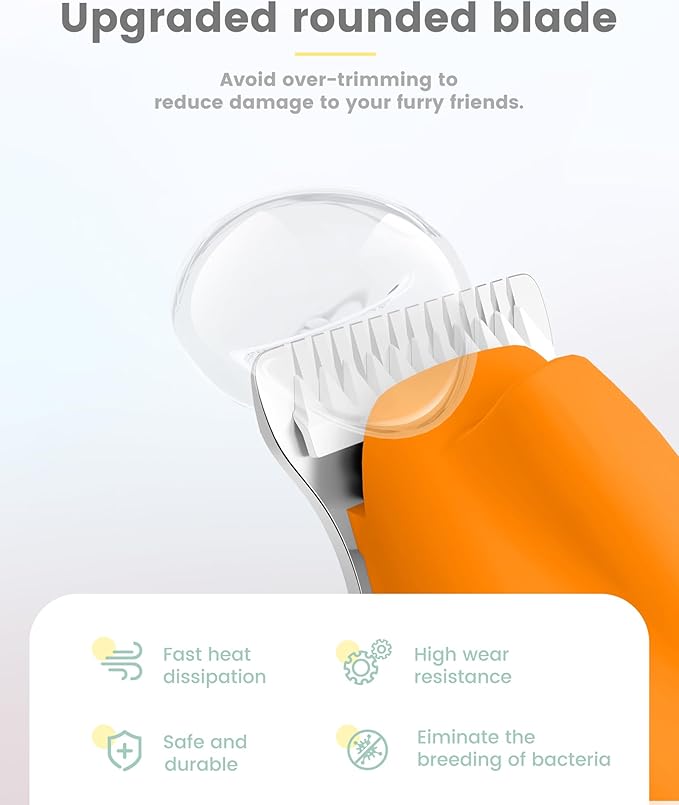 Dog Trimmer with LED Display, Ultra-Low Noise Cordless Dog Clippers for Grooming Paws, Ears, Face, Rump