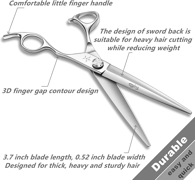 High-end Professional Dog Grooming Scissors Pet Grooming Shears 7.5 Inch Extremely Very Sharp Made Of Advanced Stainless Steel Alloy By Hand For Dog Cat Other Animals And Horse Breeder