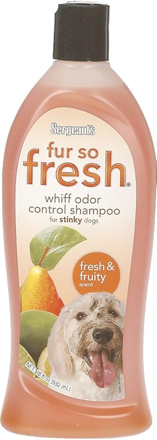 Sergeant's Fur-So-Fresh Whiff Odor Control Shampoo for Stinky Dogs, Fresh & Fruity Scent, Dog Bath Product Eliminates Tough Odors,18oz