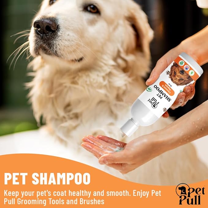 Pet Shampoo for Dogs - Plant-Based Dog Shampoo Cleanser - Dog Wash Pet Supplies for Pets with Coconut and Papaya Scent - Safe and Gentle Sensitive Skin Dog Shampoo - Made in The USA (16Oz)
