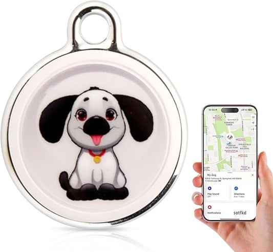 Cat Collar Cat Tracker Collar Dog Tracker Pet Tracker Kittens GPS Tracker for Cats Dogs| Android and iOS Universal| No Monthly Fee | No Charging Required | Waterproof | Smart Anti-Loss Locator (Dog)