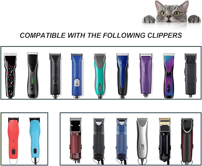 Black Detachable Pet Dog Grooming Clipper Stainless Steel Blades Set,Compatible with Andis,Oster A5,Wahl KM10 Series Clippers,4 Pack (7FC+5FC+4FC+3FC)