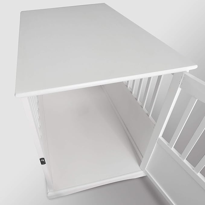 Casual Home Wooden Large Pet Crate, End Table, White 36.50" x 24.00" x 29.25"